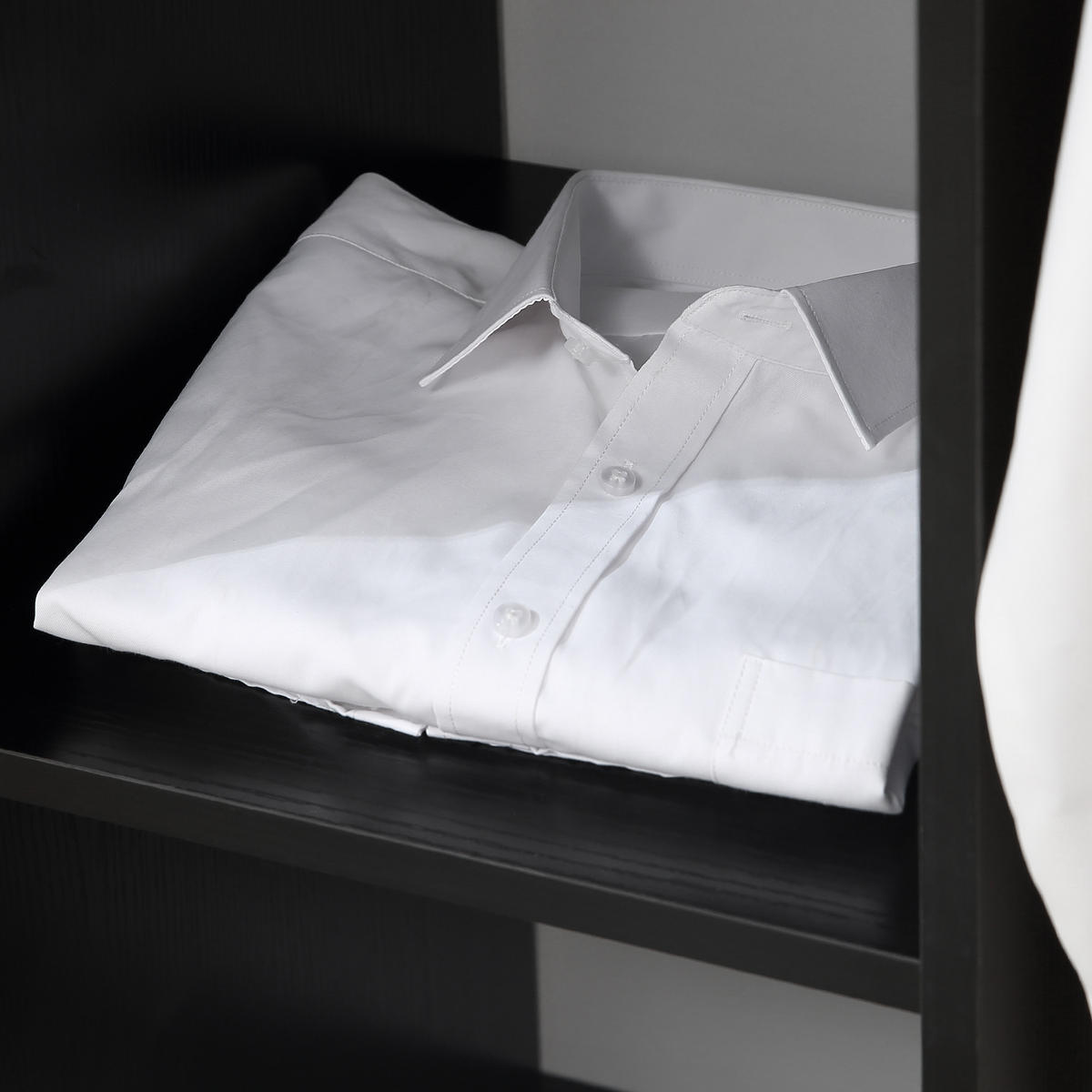 KLEIDERSTÄNDER DE-17160 3 offene Regale & Kleiderstange Schwarz - Schwarz, Holzwerkstoff (80/128/40cm) - ComfortXL
