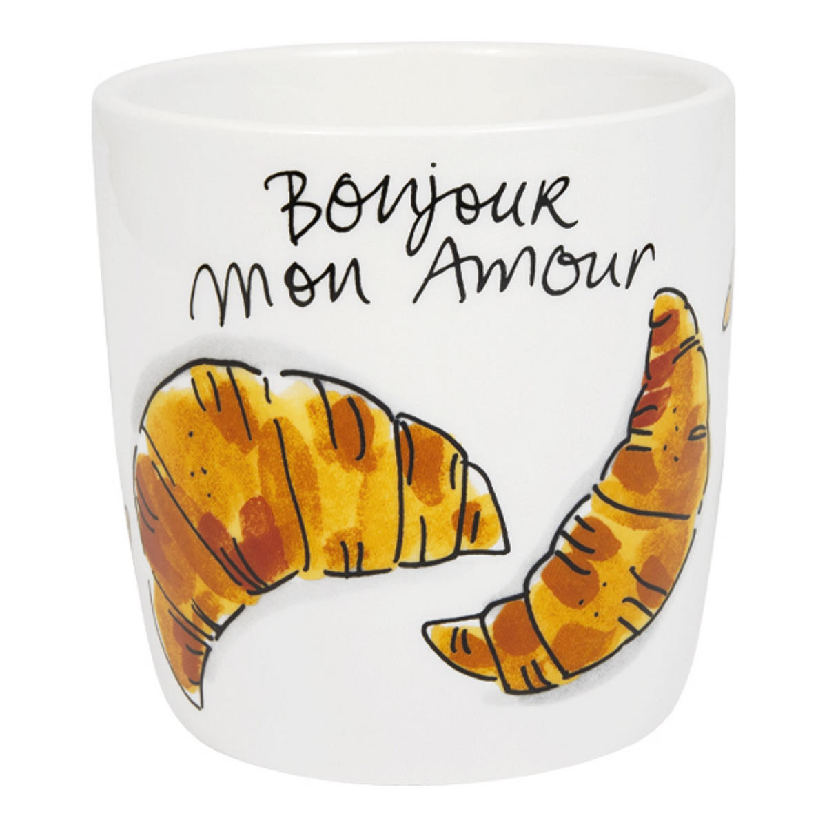 CAPPUCCINO-BECHER Valentinstag Croissants in Bunt - 500 ml - Multicolor, Keramik (0.5L) - Blond Amsterdam