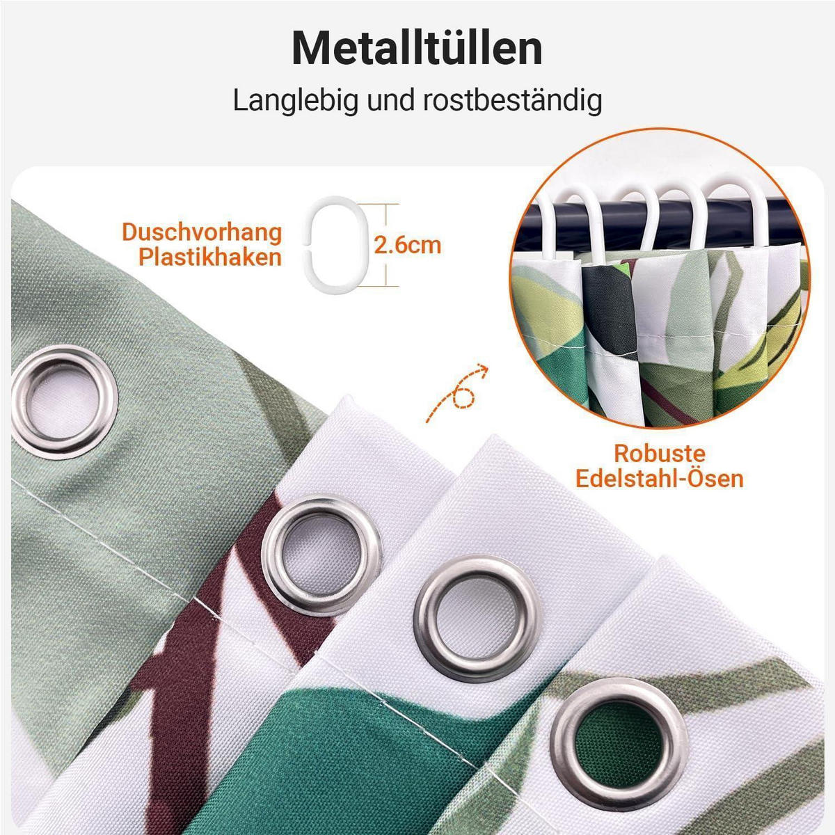 DUSCHVORHANG Blätter Grün 120 x 200 cm - Grün, Textil (120/200cm)