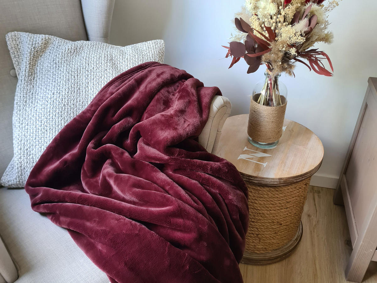 KUSCHELDECKE, 150x200 cm, 100% Polyester, Rot - Bordeaux, Textil (150/200cm) - Zollner
