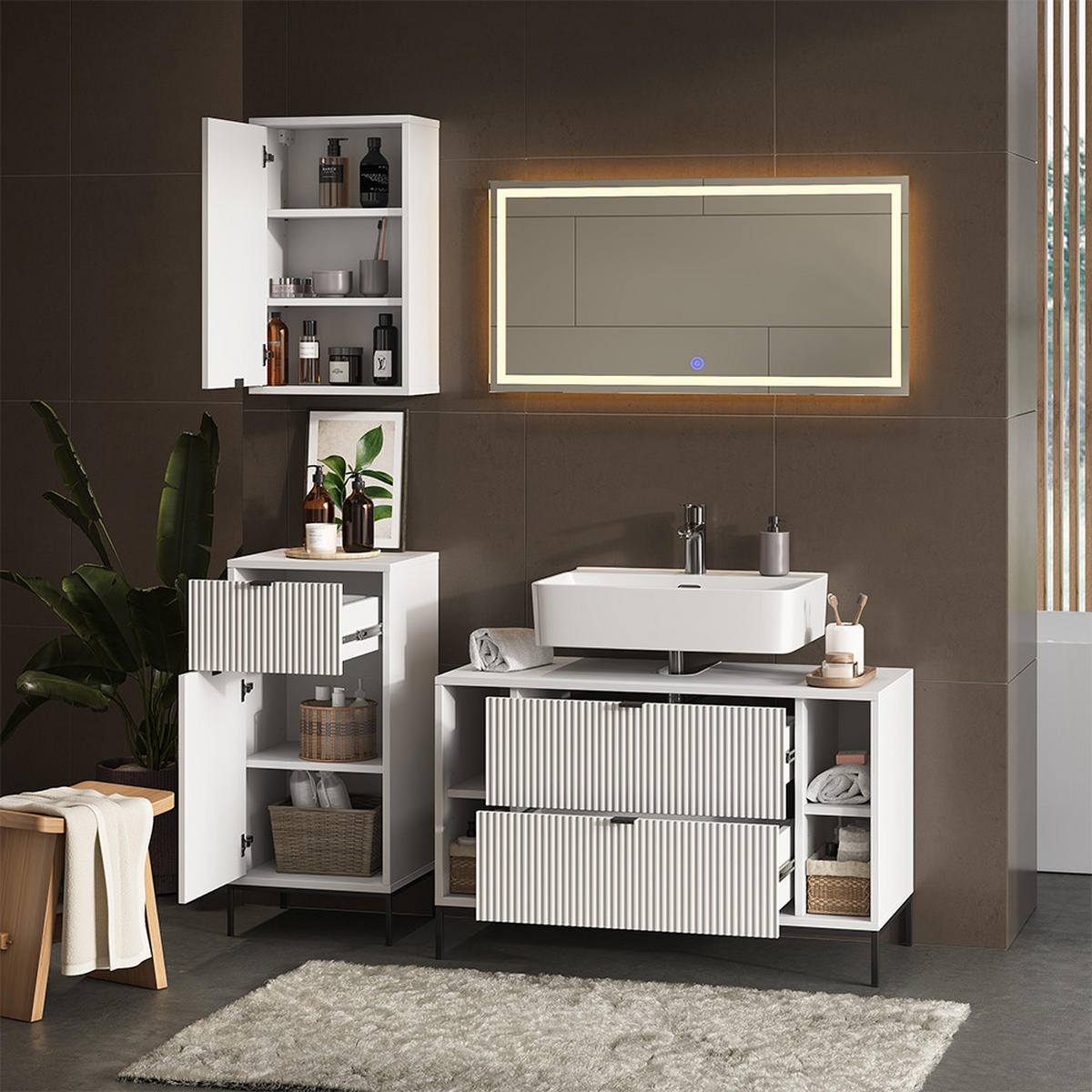 KOUPELNOVÝ NÁBYTEK Eliza Bílá - bílá, kompozitní dřevo (100/63/45.1cm) - Vicco