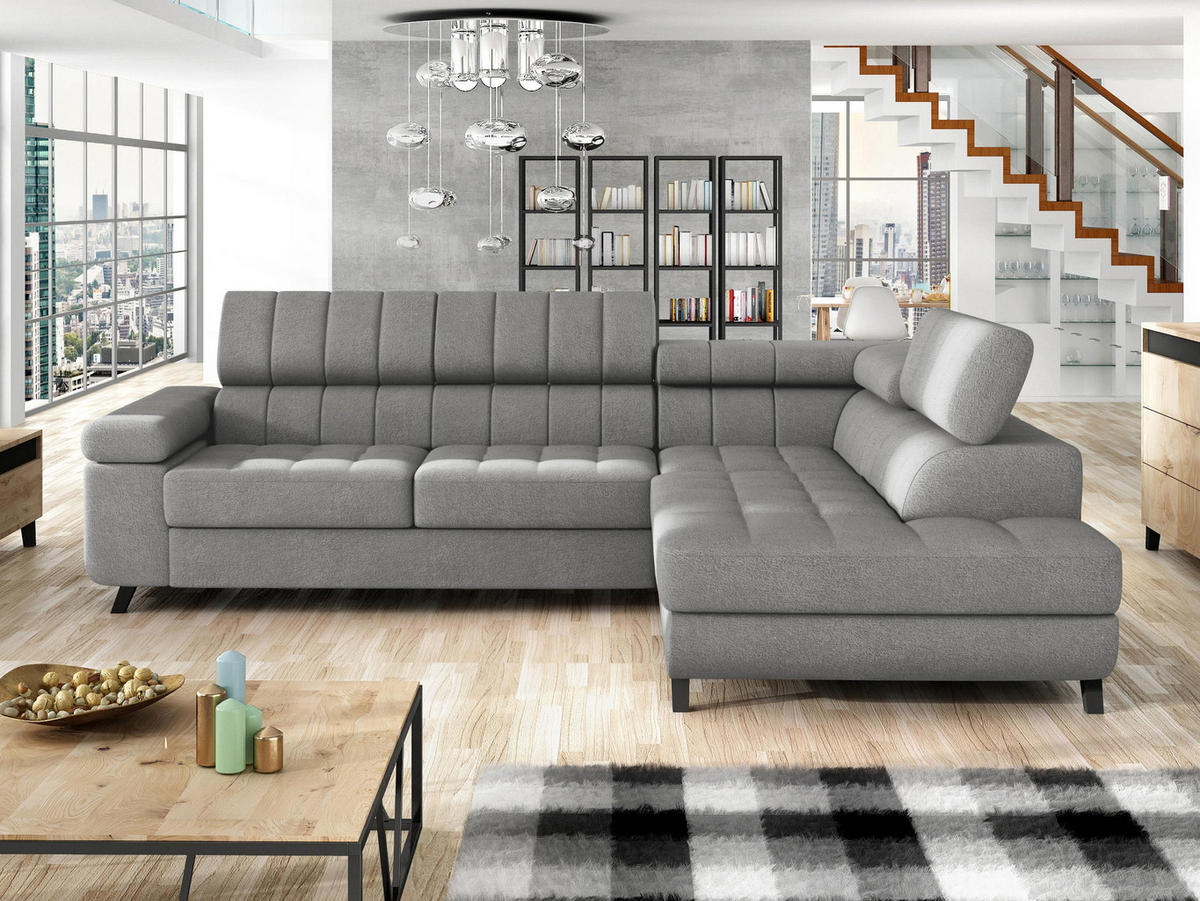 ECKSOFA Nord, Seite: Rechts - Schwarz/Grau, Holz/Textil (264/203cm) - MIRJAN24