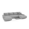 ECKSOFA U Form Bonari U, Hellgrau - Silberfarben, Textil (185/85/350cm) - Meblito