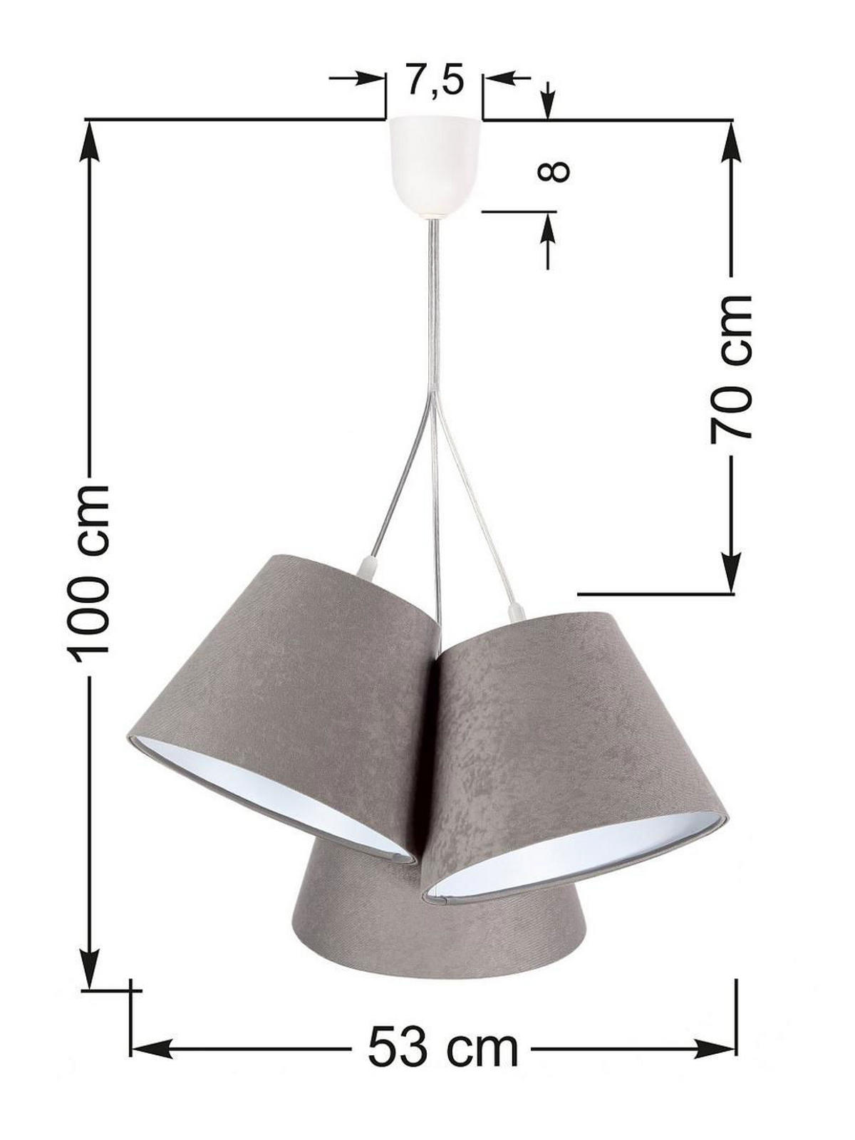HÄNGELEUCHTE Grau 26/19 cm - Weiß, Kunststoff (26/0.8/19cm) - ONZENO