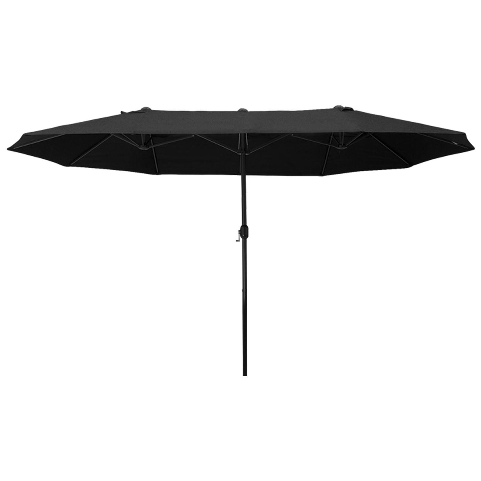 SONNENSCHIRM, Gartenschirm, Marktschirm, Doppelsonnenschirm, Terrassenschirm, Schwarz, Oval - Schwarz, Metall (270/460cm) - Outsunny