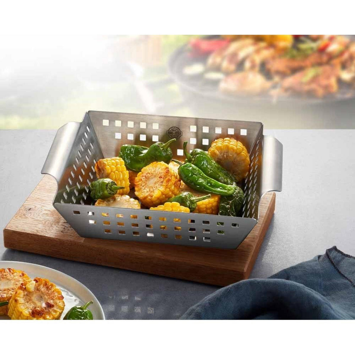 GRILLKORB Silber 25/21.5/5 cm G89415 - Silberfarben, Metall (25/21.5/5cm)