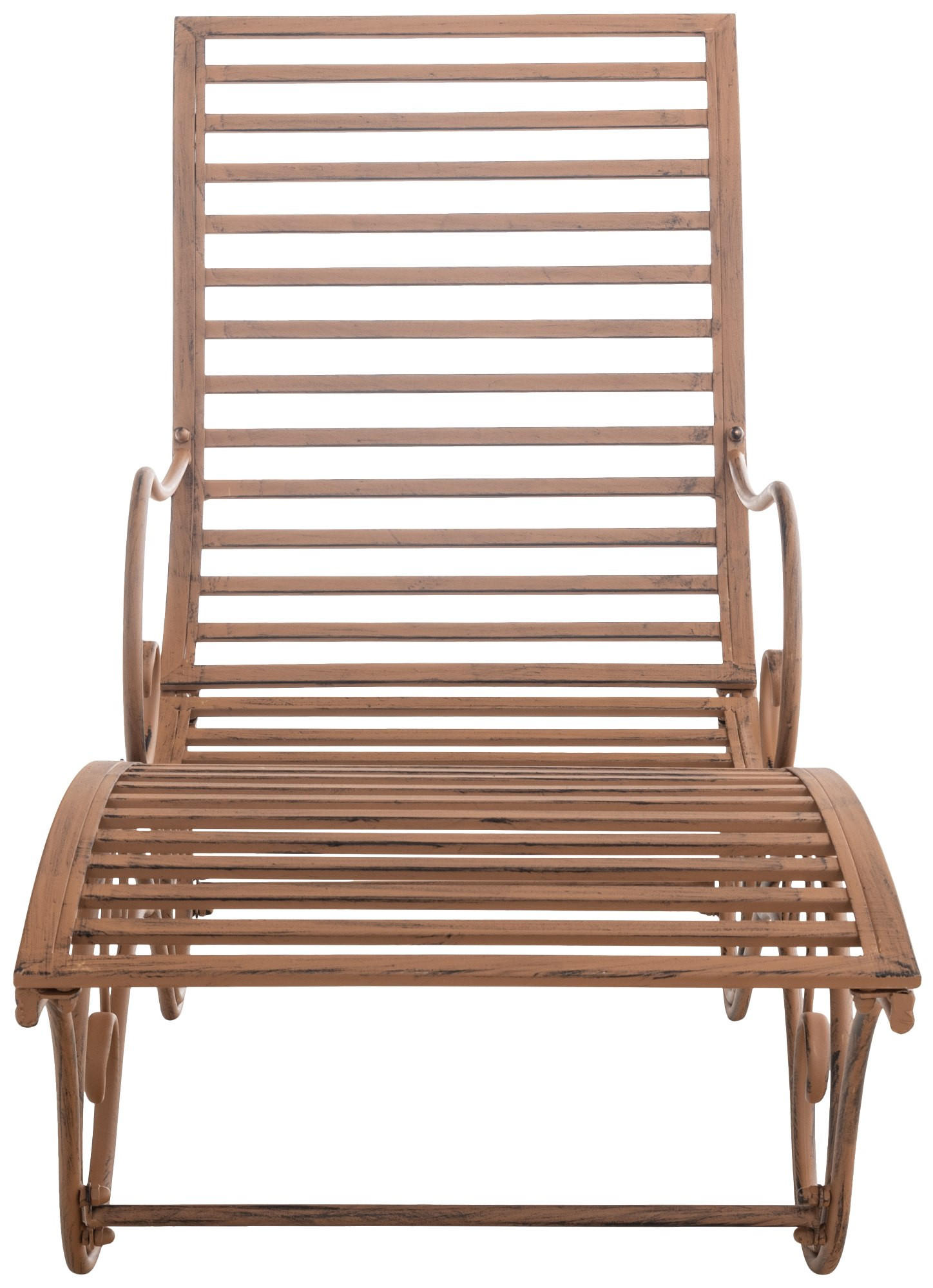 GARTENLIEGE Metall Antik Braun - Braun, Metall (58/101/140cm) - CLP