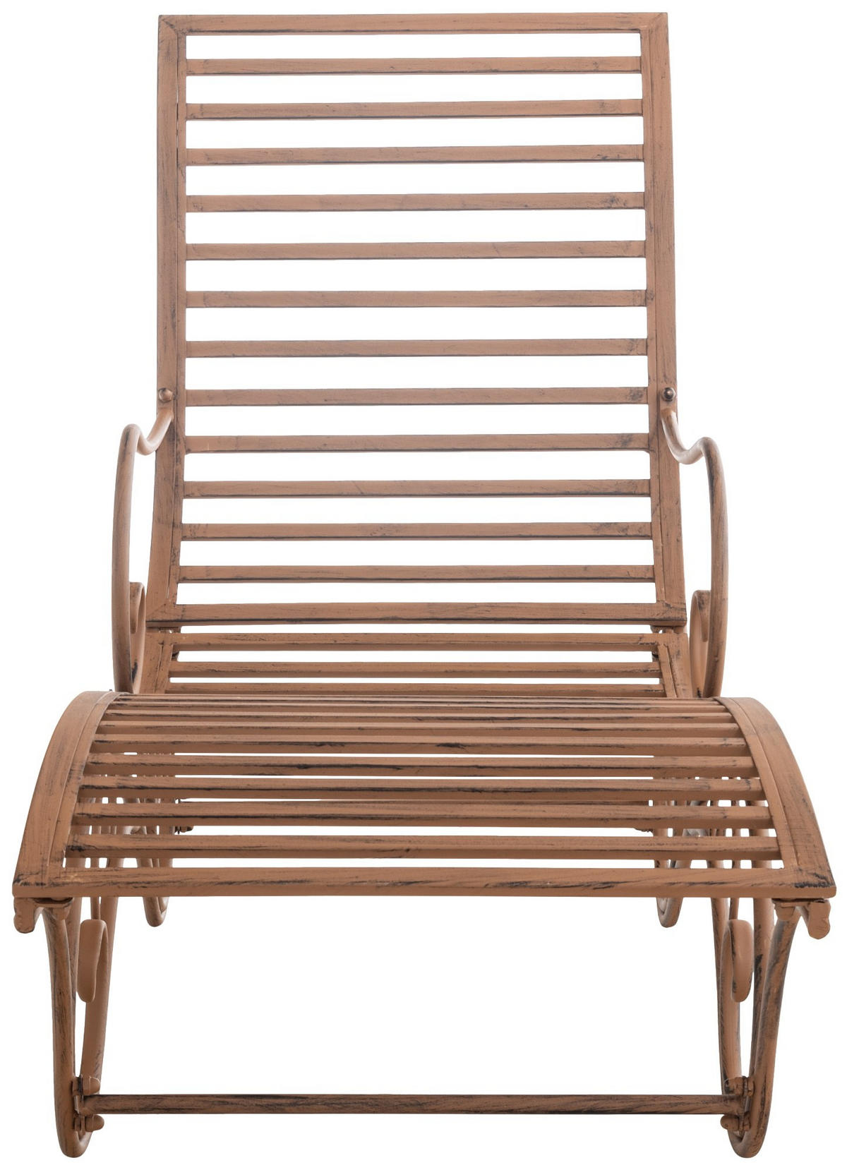 GARTENLIEGE Metall Antik Braun - Braun, Metall (58/101/140cm) - CLP