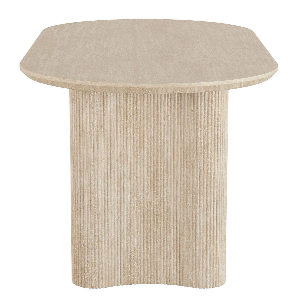 ESSTISCH - oval, Travertin Stein Dekor - Beige, Holzwerkstoff (90/180/75cm) - home24