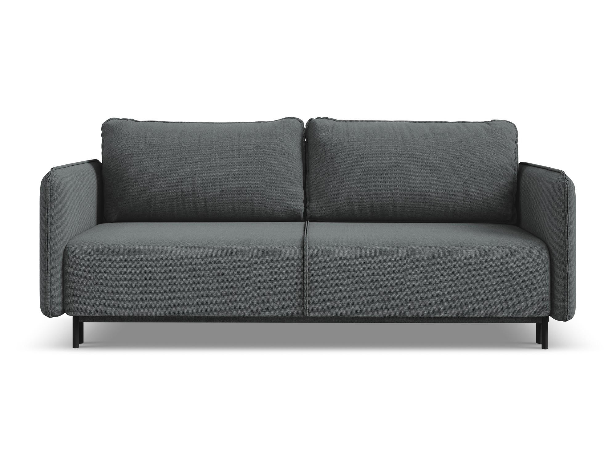 3-SITZER SOFA mit Schlaffunktion Strukturstoff Stoff Grau - Schwarz/Grau, Holz/Textil (226/90/92cm) - Makamii