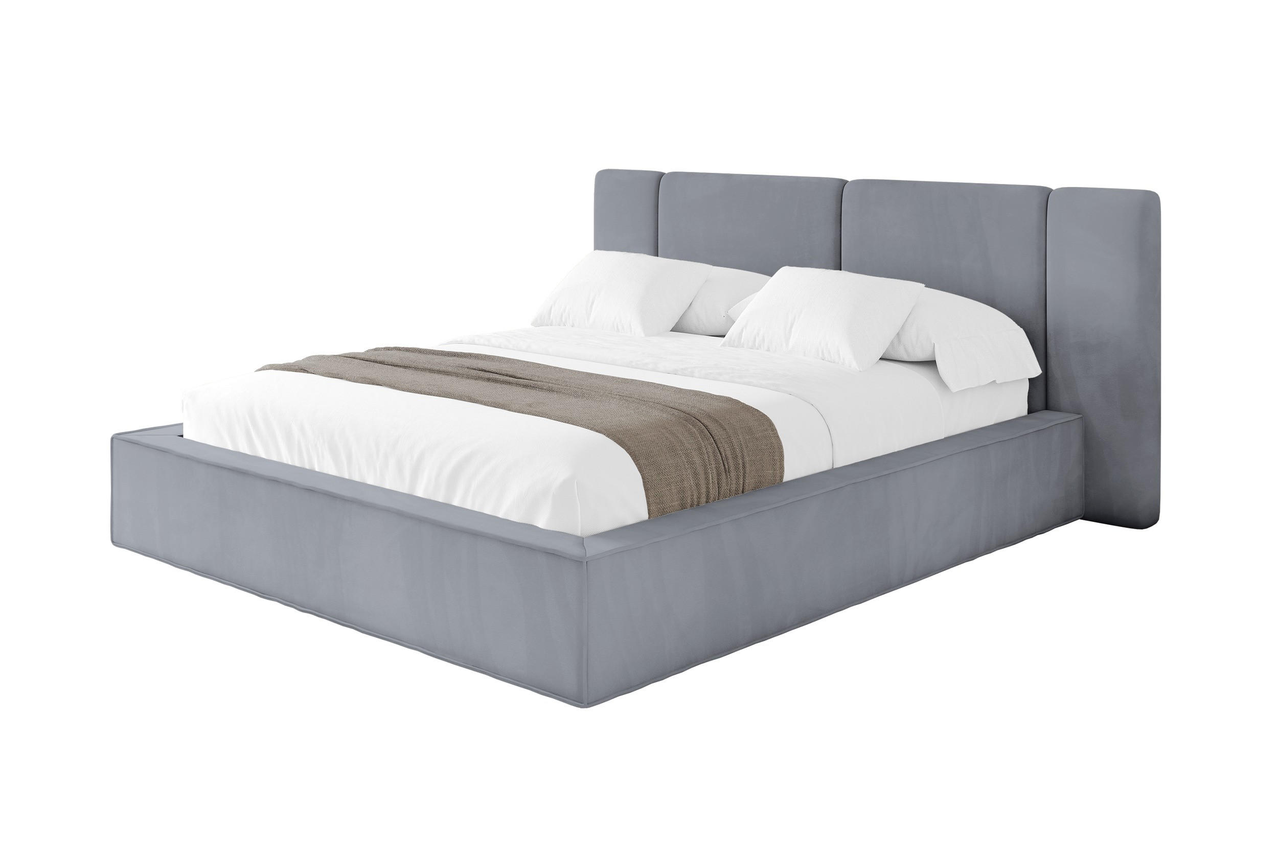 POLSTERBETT mit Bettkasten und Lattenrost, Bett mit Matratze H3/H4 - RIVO 140x200 Grau - Grau, Holzwerkstoff/Textil (140/200cm) - ALTDECOR