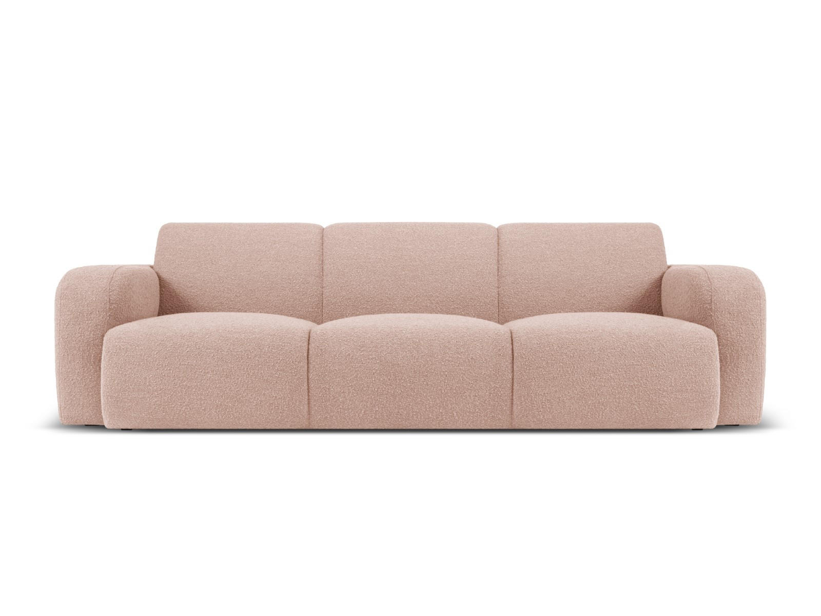 SOFA Molino aus Boucle puderrosa 3 Sitzplätze - Pink, Textil (95/72/235cm) - Micadoni