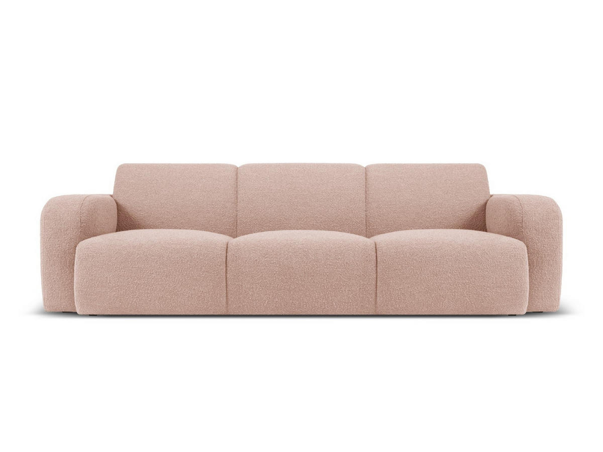 SOFA Molino aus Boucle puderrosa 3 Sitzplätze - Pink, Textil (95/72/235cm) - Micadoni
