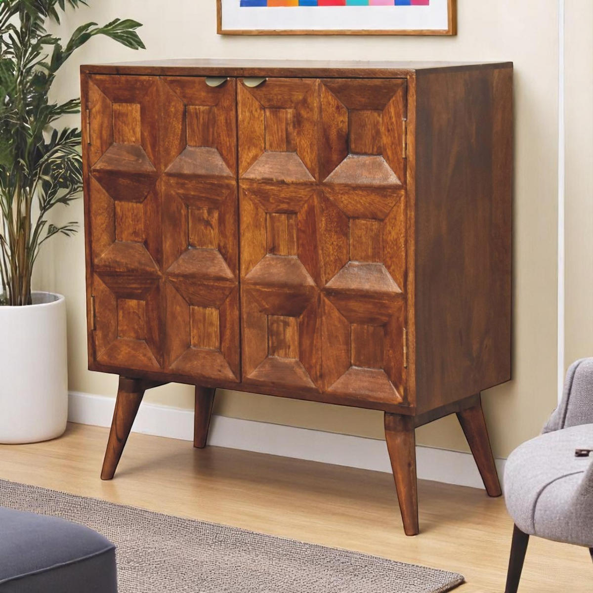 SIDEBOARD Quad - Braun, Holz (35/81/75cm) - Artisan Furniture