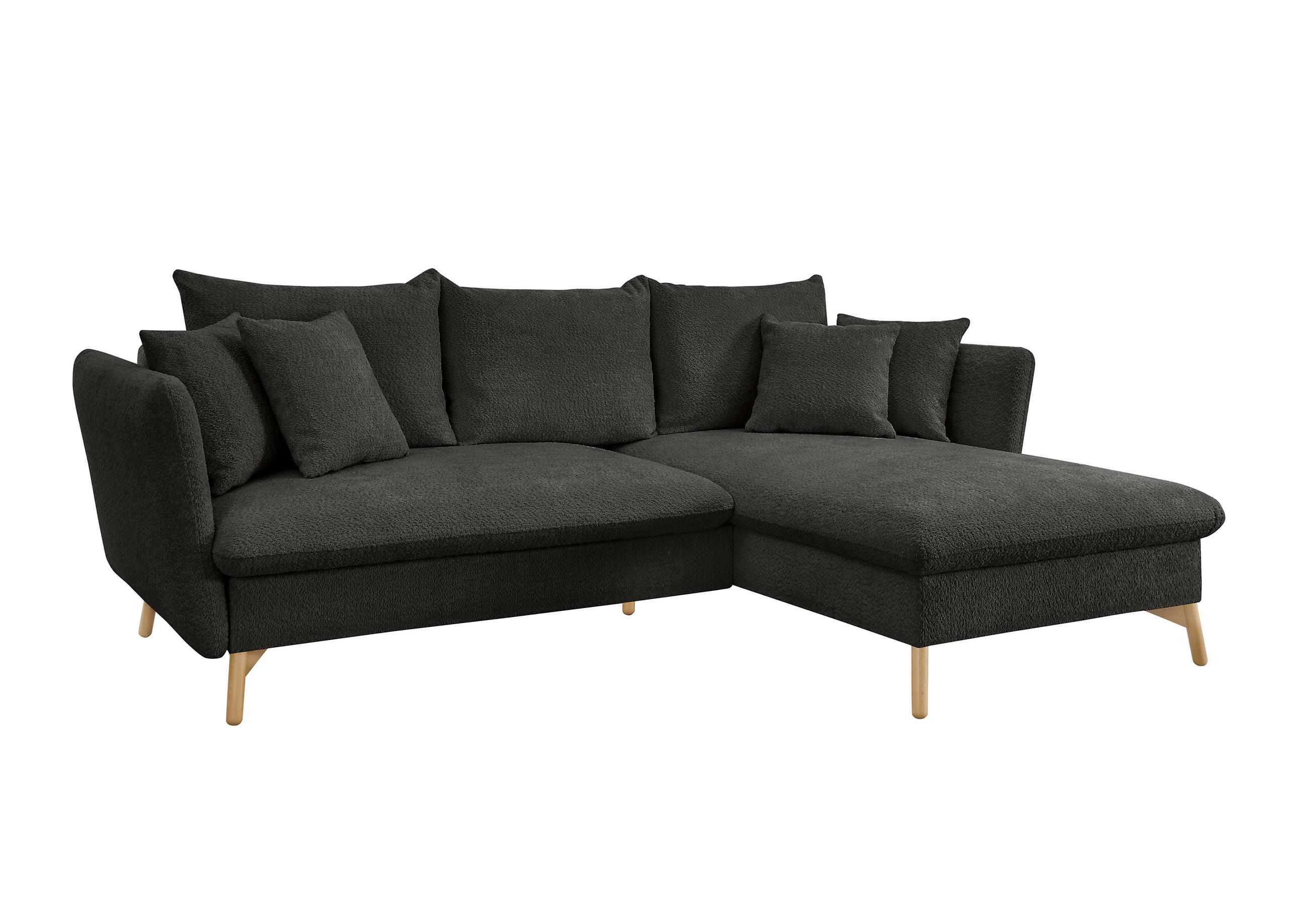 ECKSOFA S11 Ambriamo Anthrazit 258/91/167 cm Recamiere rechts - Anthrazit, Textil (258/167cm) - Livojo