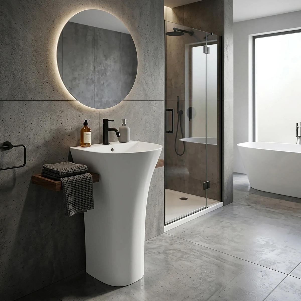 STANDWASCHBECKEN Rea Rita Slim - Weiß, Keramik (42/83.5/48cm) - REA