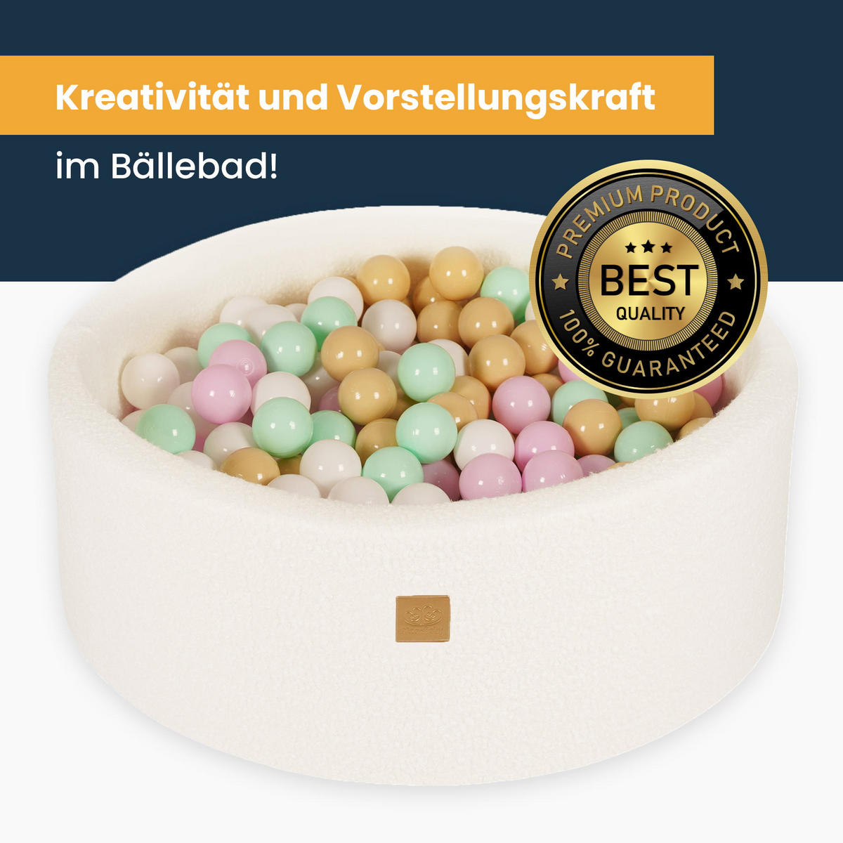 BÄLLEBAD für Kinder, Boucle, Grau - Weiß/Grau, Textil (90/90/40cm) - MeowBaby