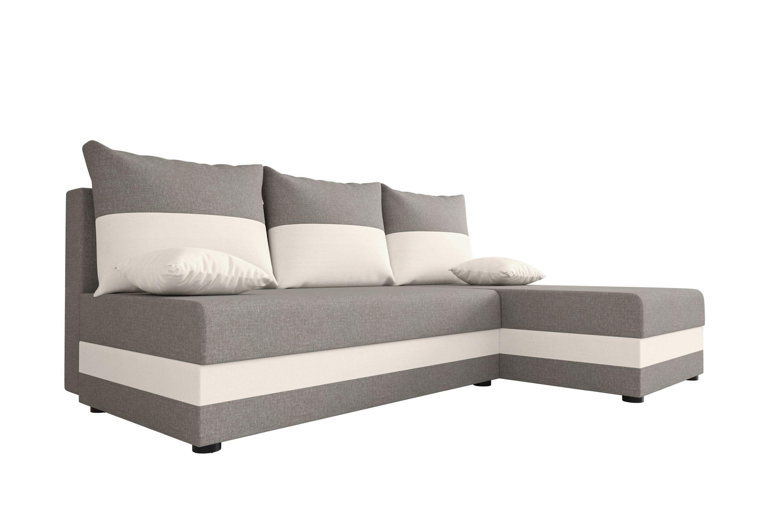 ECKSOFA HEWLET L Sawana 21+01 Rechts mit Schlaffunktion - Grau, Textil (200/140cm) - Bedante