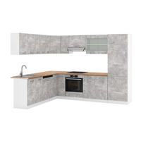 HÖRNKÖK R-Line, betong/Vit, 287 x 227 cm, AP Oak - Vit/Grå, Träbaserade material (287/206.8/60cm) - Vicco