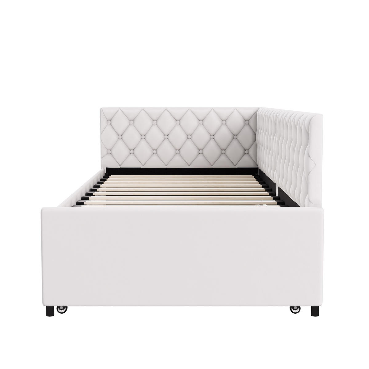 POLSTERBETT Ausziehbares Schlafsofa 2*90 x 200 cm, Beige, Samt - Beige, Textil/Metall (90/200cm)