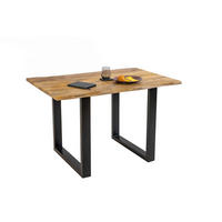 ESSTISCH TIGER - Beige/Schwarz, Holz/Metall (80/140/77cm) - SAM