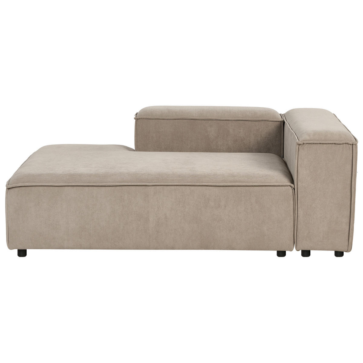 ČALOUNĚNÉ LEHÁTKO CHAISE LONGUE PRAVOSTRANNÉ Manšestr Světle hnědé Ardal - černá/hnědá, textil (119/68/180cm) - Beliani