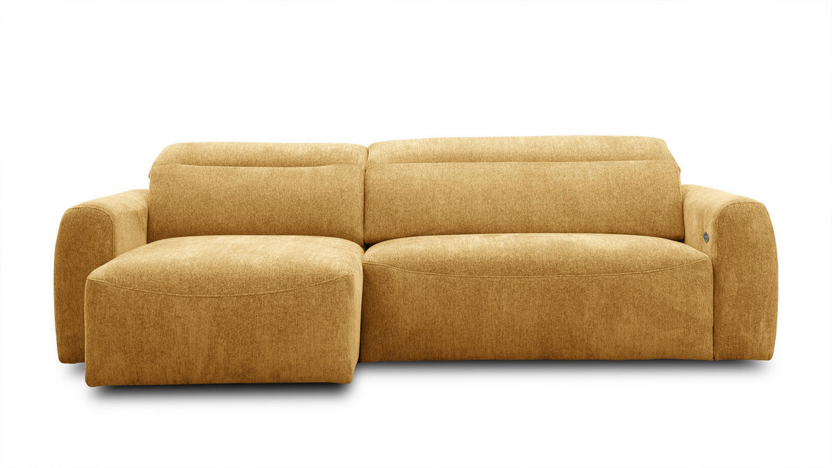 ECKSOFA NERO 4-Sitzer, gelb - Gelb/Schwarz, Holz/Textil (272/81/159cm) - Courtois Laville