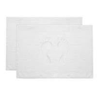 BADEMATTE, 2er-Set, 50x70 cm, 100% Baumwolle, Weiß - Weiß, Textil (50/70cm) - Zollner