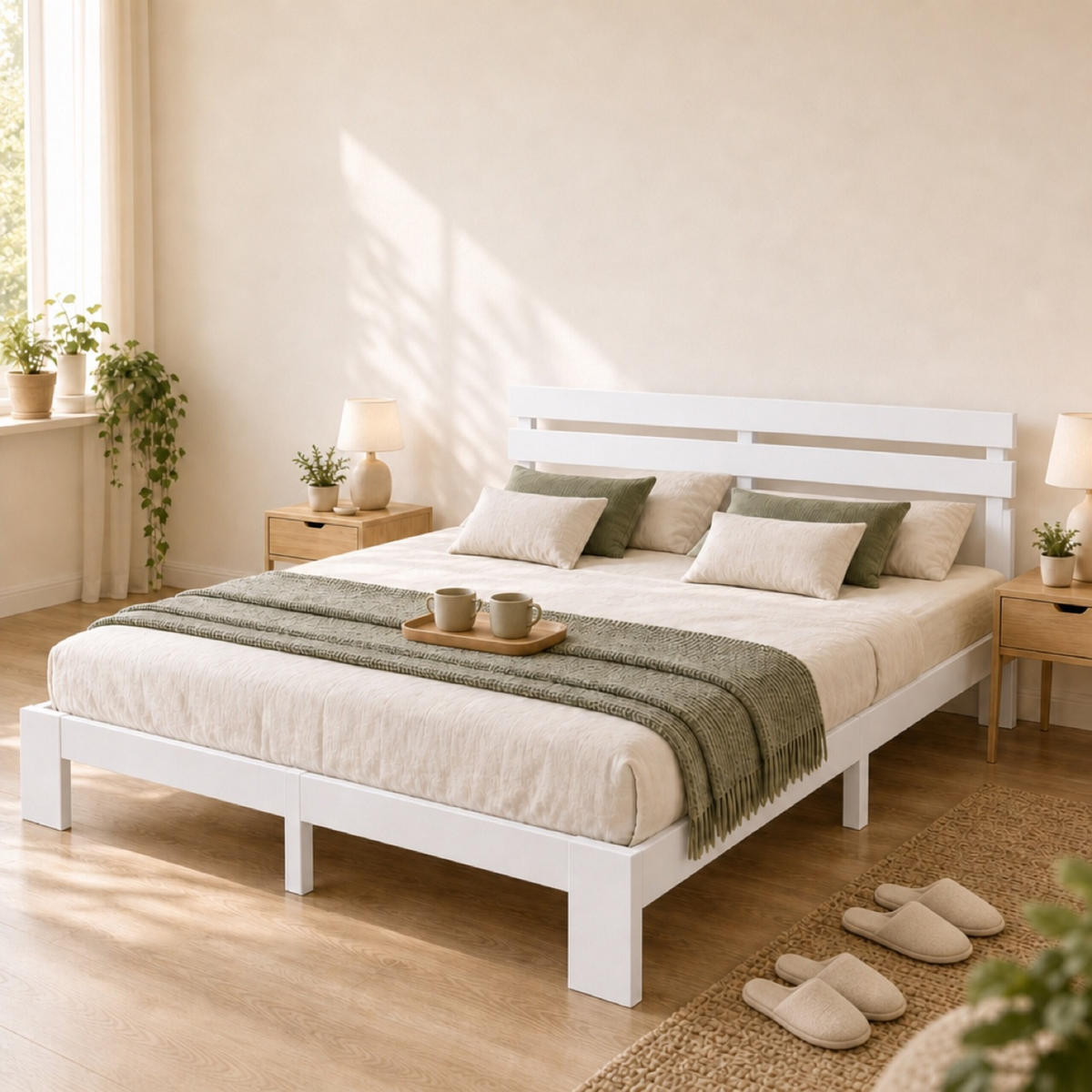 BETT Weiß Massivholz mit Lattenrost 160x200 cm - Weiß, Holz - Relaxdays