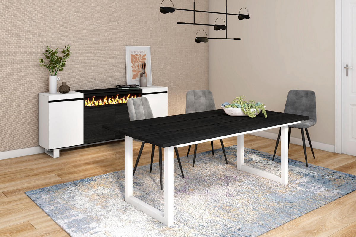 ESSTISCH für 10 Gäste, schwarz, 194/90/75cm - Schwarz, Holzwerkstoff (90/194/75cm) - Skraut Home