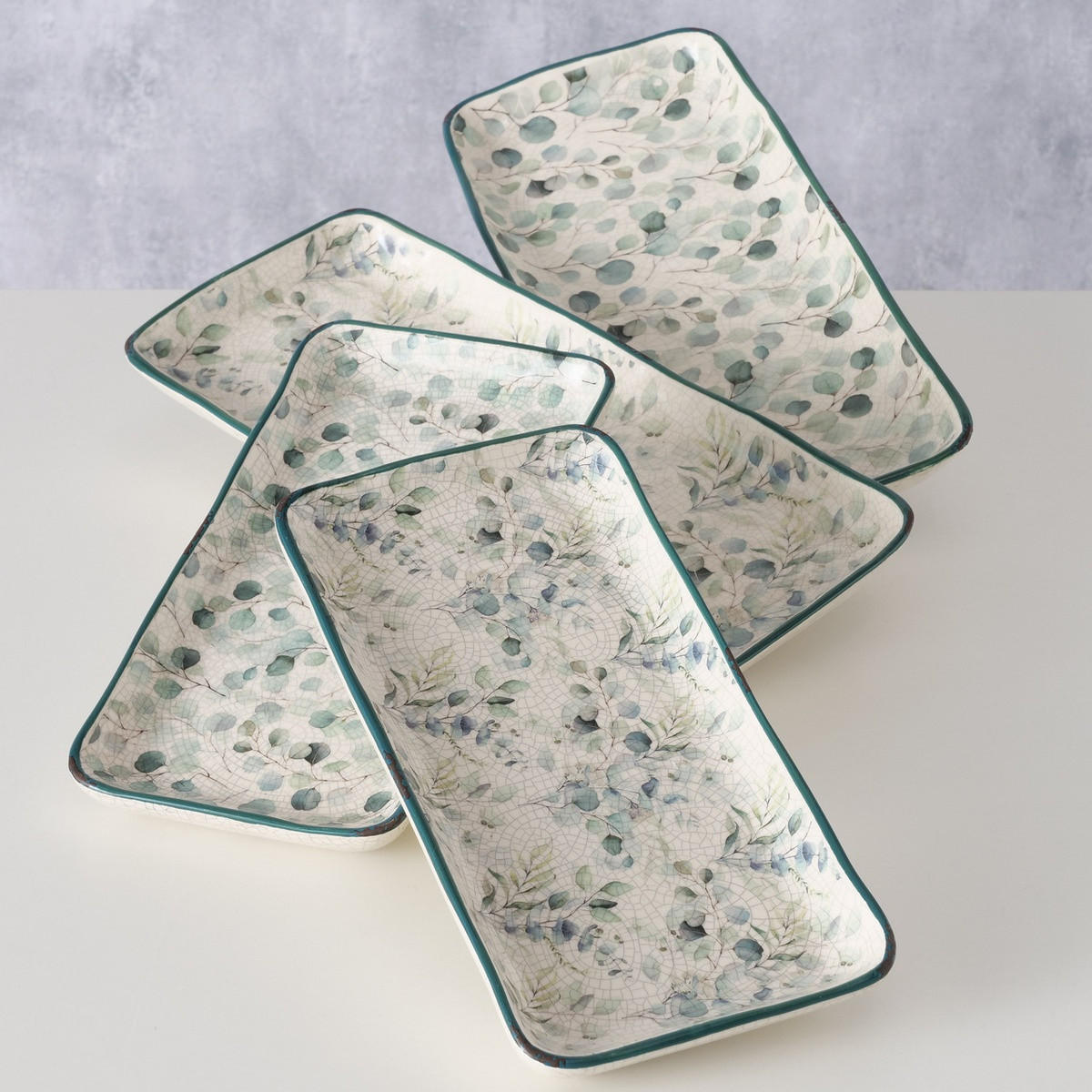 SERVIERPLATTEN länglich Eukana - Multicolor, Keramik (15/3/36cm) - Boltze Home