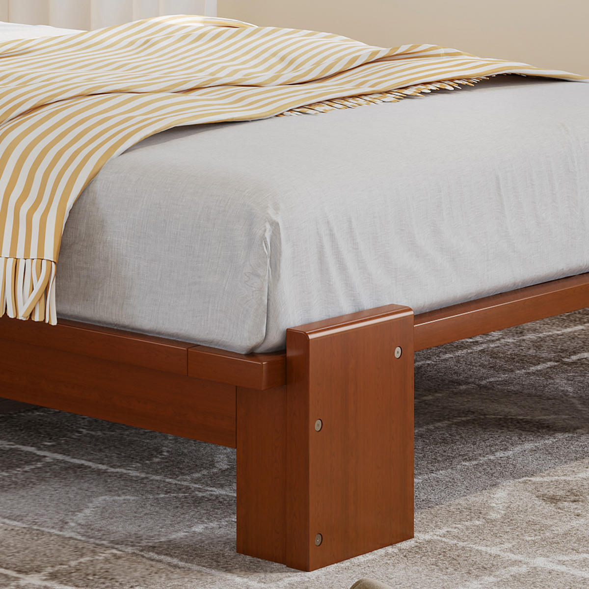 POLSTERBETT 90/200 cm dunkelbraun aus Holz mit gepolstertem Kopfteil - Braun, Textil (90/200cm) - OKWISH