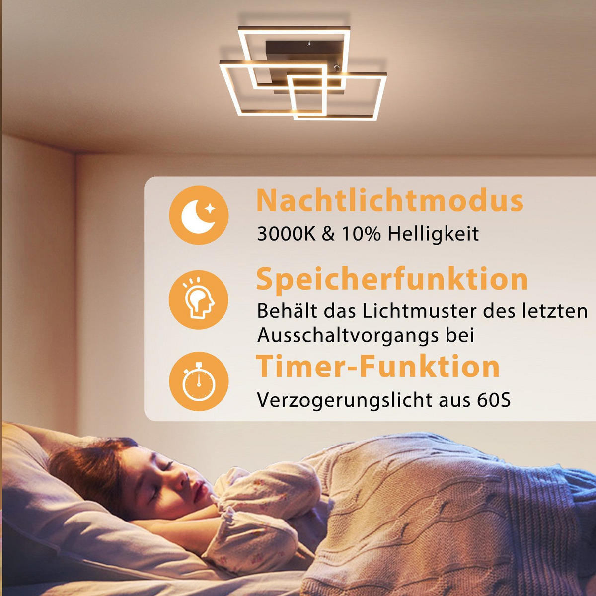 LED-DECKENLEUCHTE Luke 40/40/9cm - Schwarz, Metall (40/40/9cm) - Nettlife