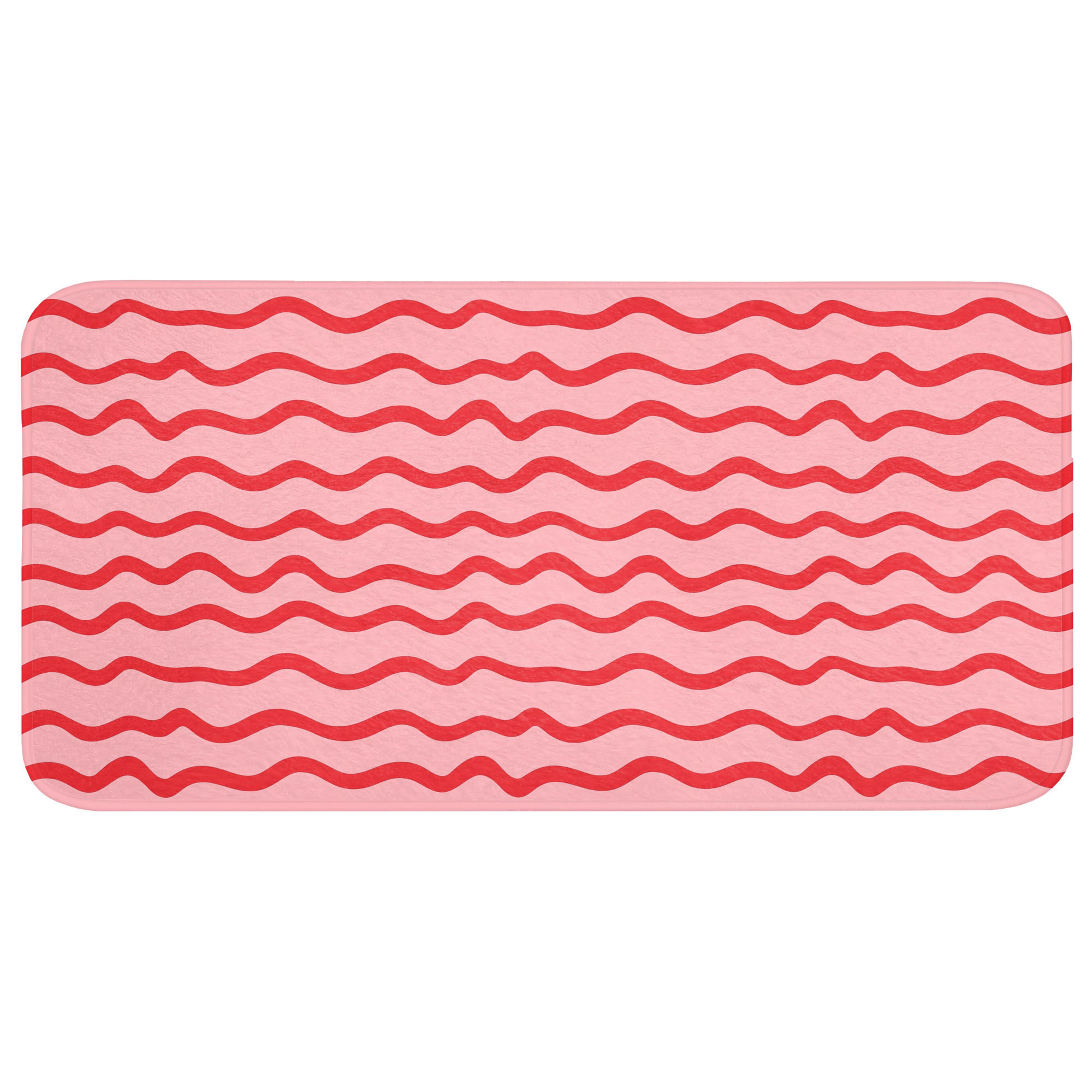 TEPIH ZA KUPAONICU Valovi 120x60 cm - ružičasta, tekstil/plastika (120/60cm) - OnlyWow