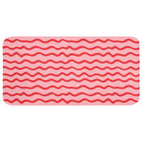 BADEMATTE Verspielt - Muster - Rot Badezimmerteppich 120x60 cm - Rosa, Kunststoff/Textil (120/60cm) - OnlyWow