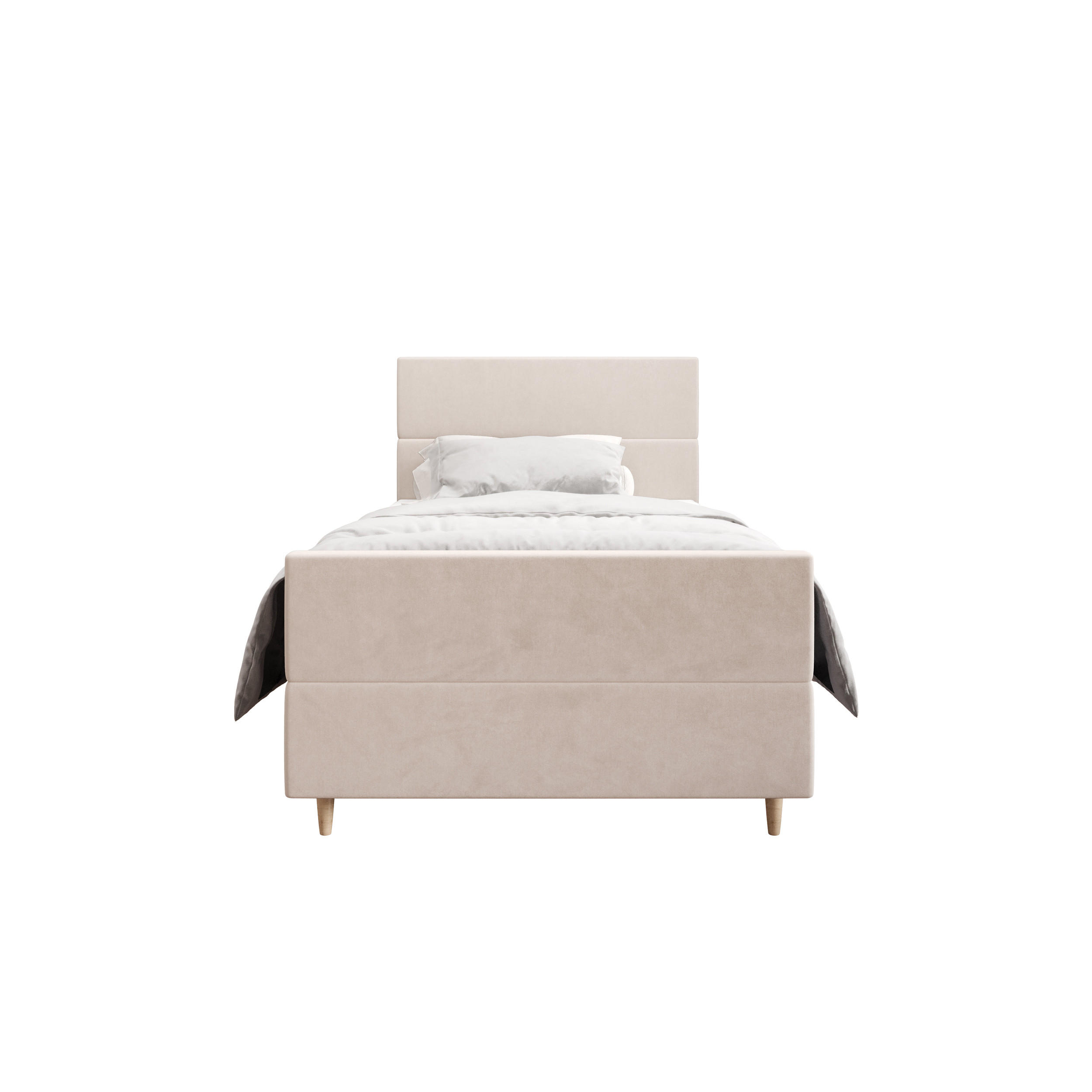 BOXBETT FLO PLUS 120x200 Itaka 16, mit Matratze H3 und Topper, Creme - Creme, Holz/Textil (120/200cm) - Bedante