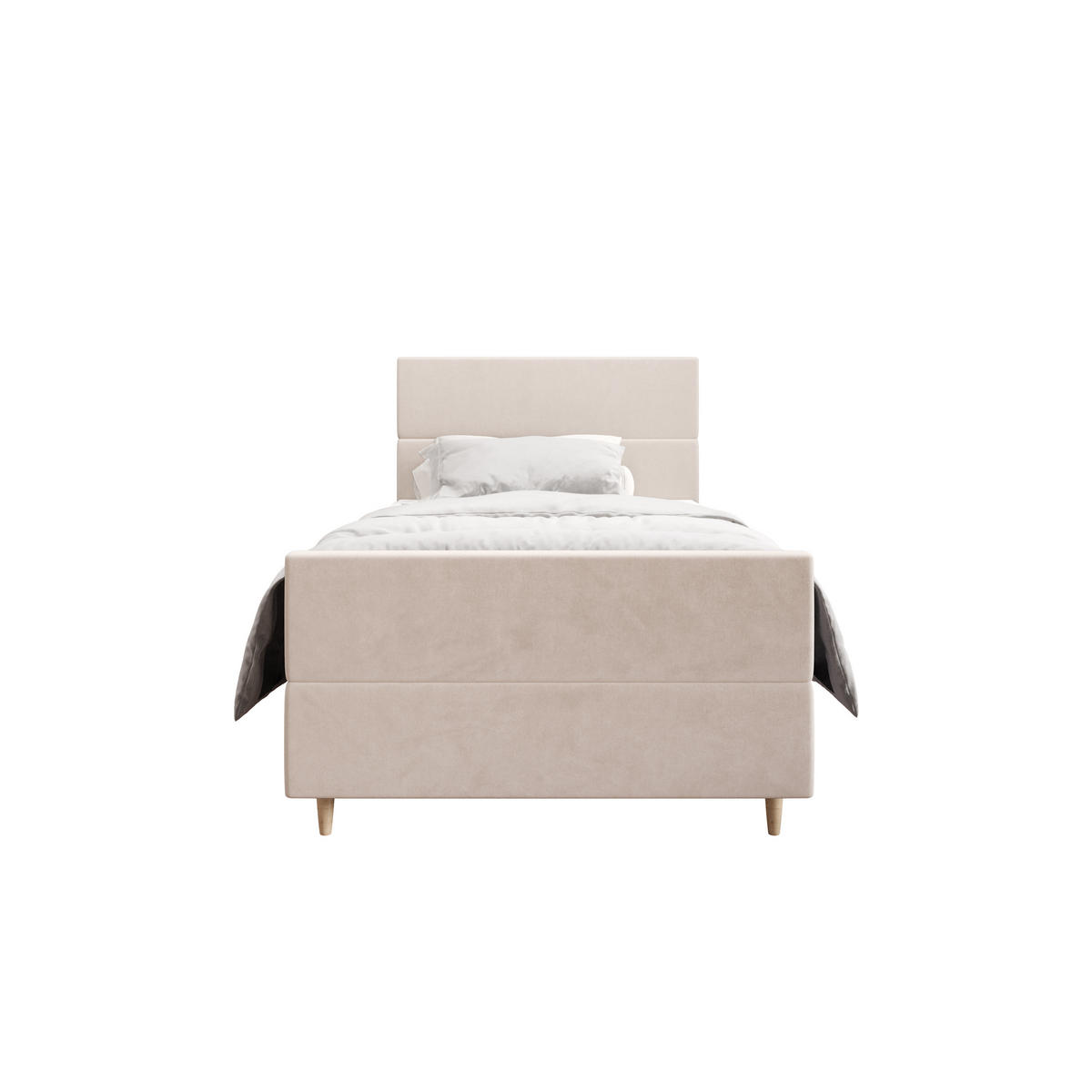 BOXBETT FLO PLUS 90x200 Itaka 16, mit Matratze H3, Bonell und Topper, Creme - Creme, Holz/Textil (90/200cm) - Bedante