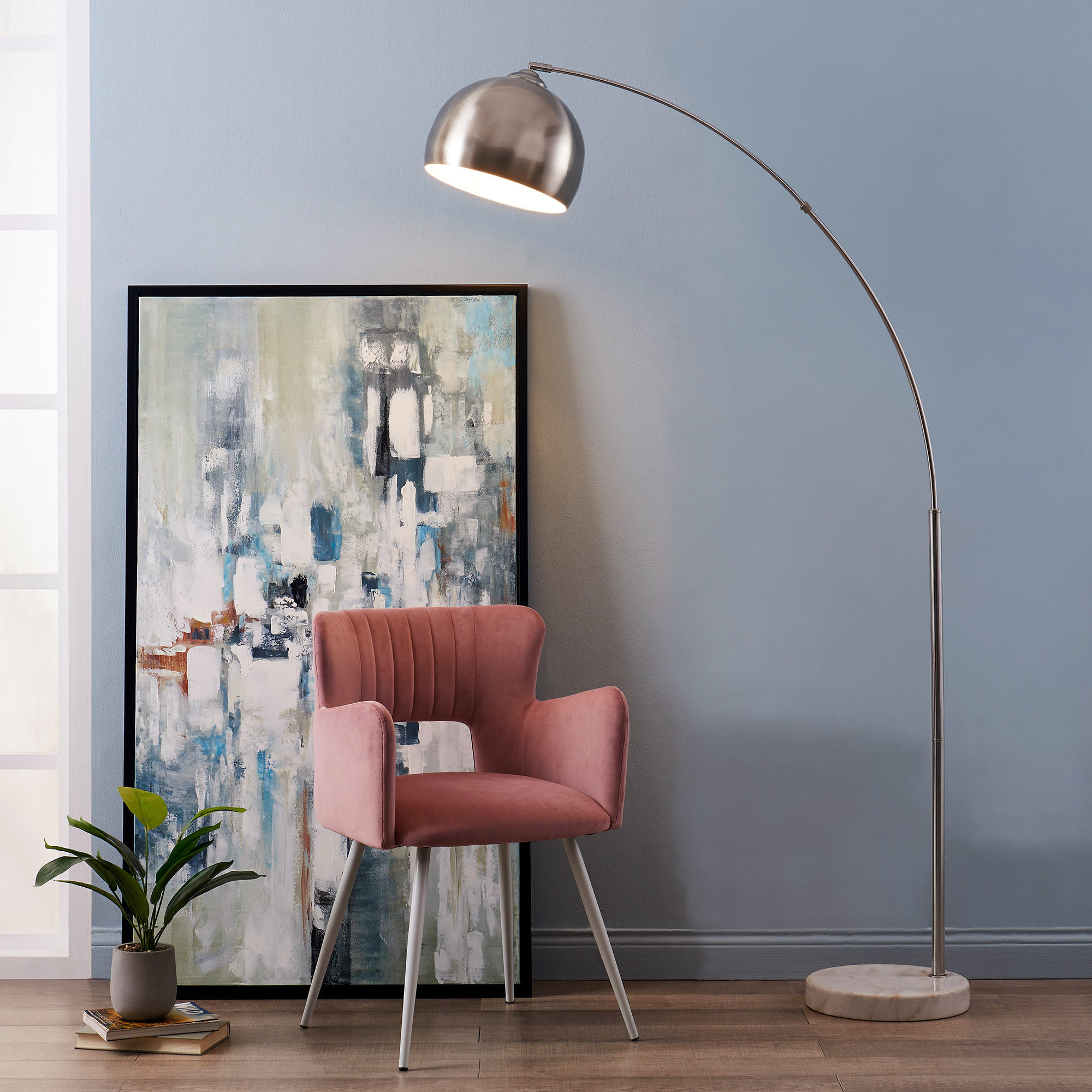 BOGENLEUCHTE Nickel - Silberfarben, Metall (173/32/173cm) - Teamson Home