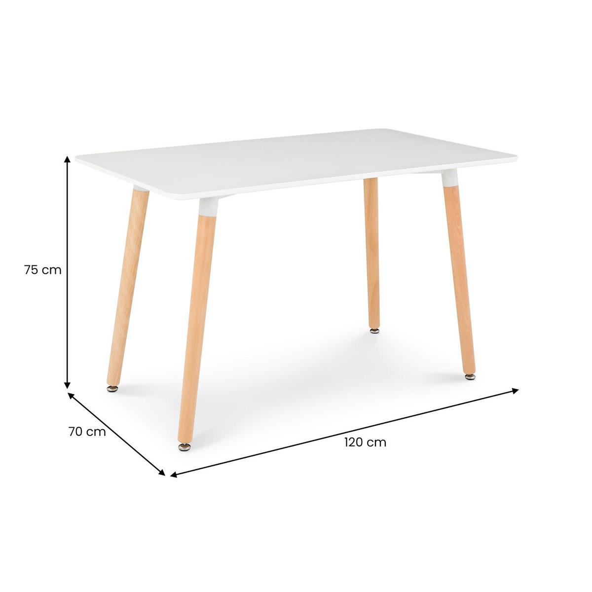 ESSTISCH SHANNON weiß - Weiß, Holz/Holzwerkstoff (70/120/75cm) - IDIMEX