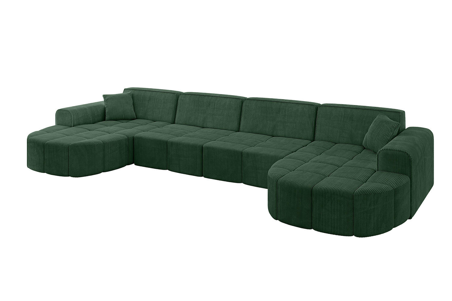 WOHNLANDSCHAFT LIVO-U2 - 400x173x79,5 cm Grün - Grün, Holzwerkstoff/Textil (400/79/173cm) - ALTDECOR