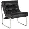 CLUBSESSEL mit Chromkufen im Retro-Stil, modular verbindbar, Schwarz 73x60x76 cm - Silberfarben/Schwarz, Textil/Metall (60/76/71cm) - KADIMA DESIGN