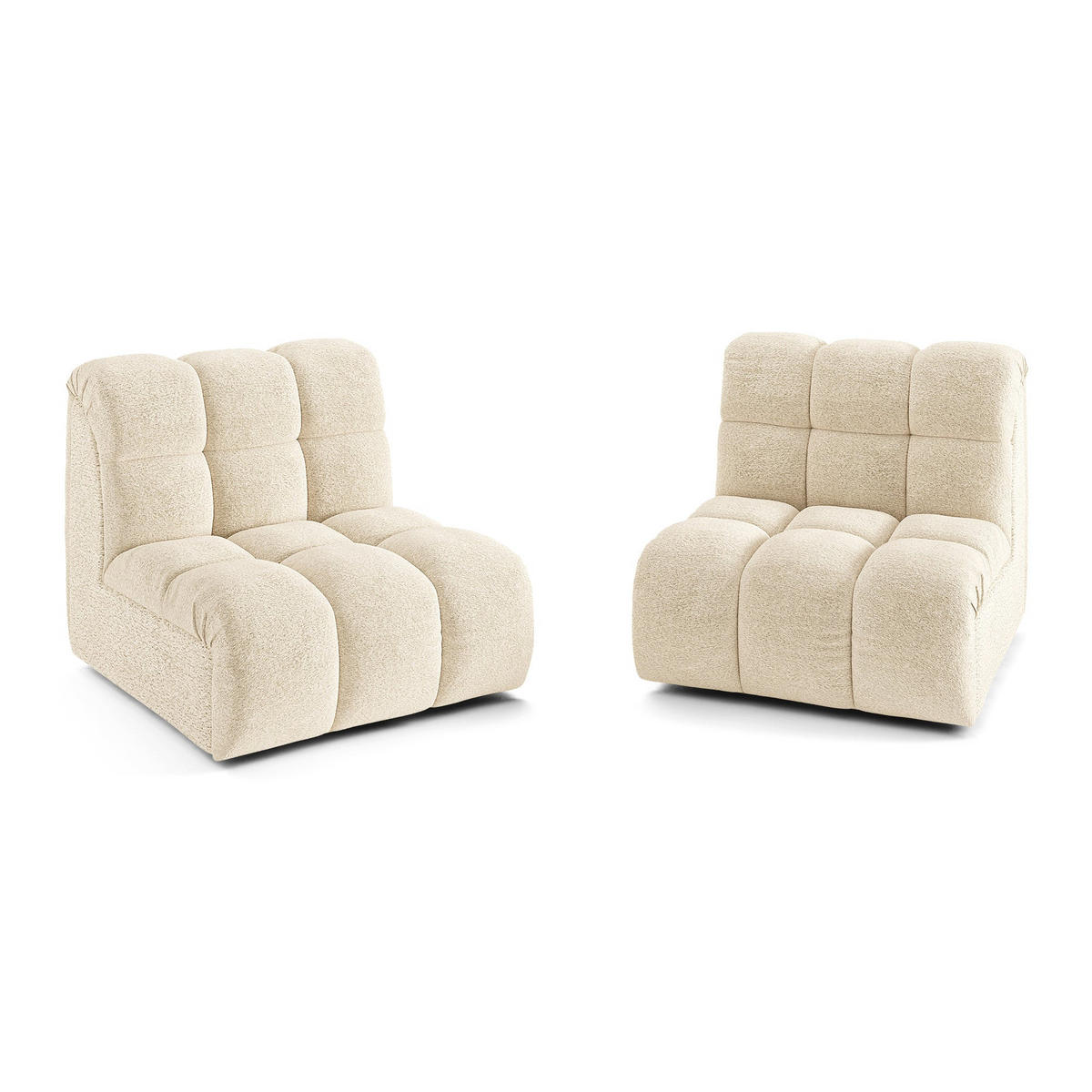 SOFA SEVEN Bouclé-Stoff Beige 162cm - Beige, Textil (162/77/98cm) - Premium Interiors