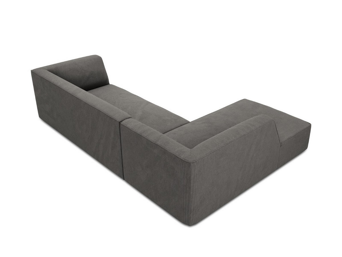 ECKSOFA links Ruby aus Cord dunkelgrau 4 Sitzplätze - Dunkelgrau, Textil (180/273cm) - Micadoni