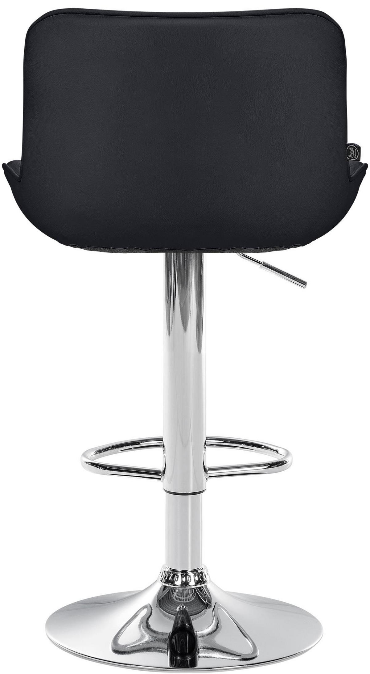 BARHOCKER 2er Set Lederlook schwarz - Chromfarben/Schwarz, Textil/Metall (49/85/51cm) - CLP