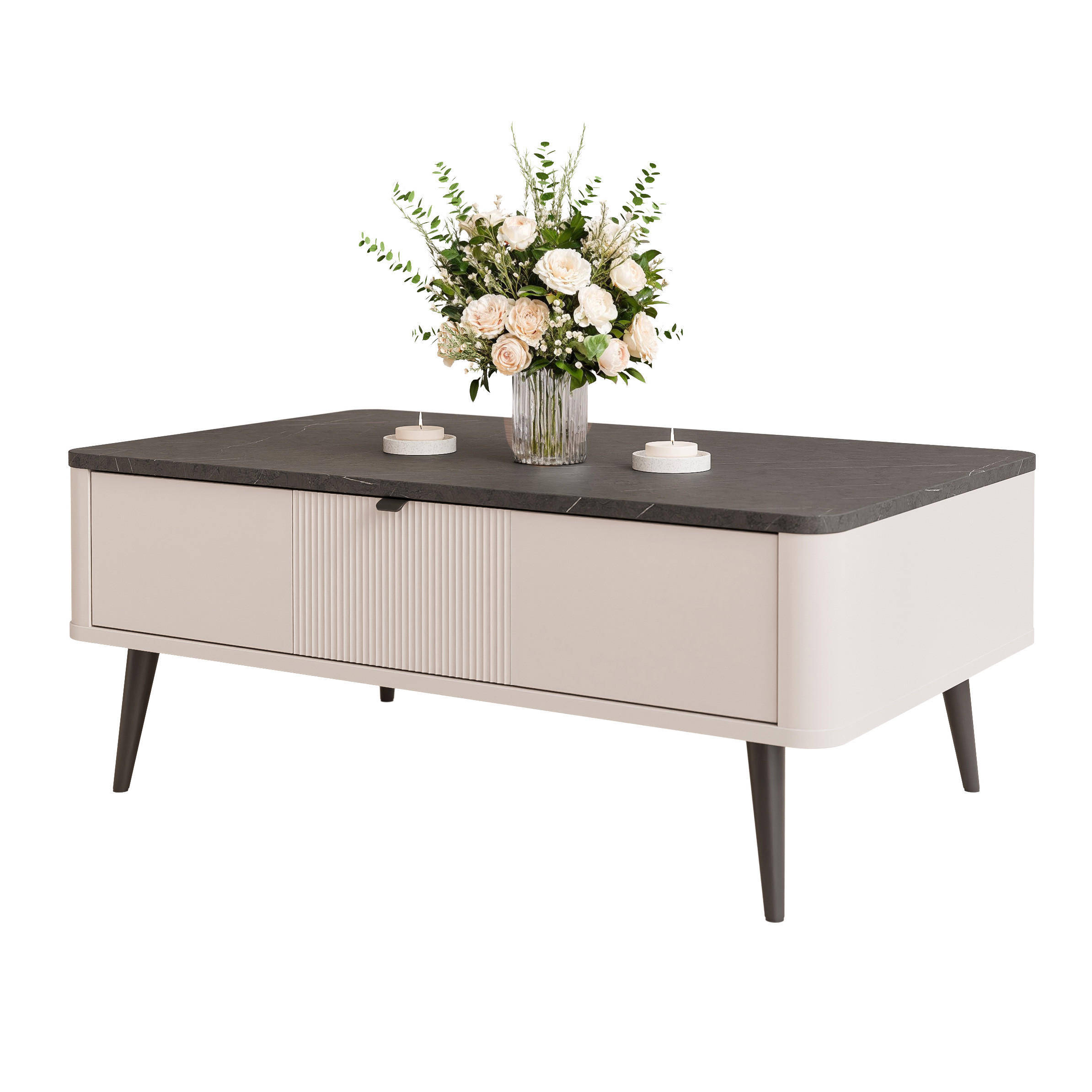 Idohome Couchtisch Grau 100x42x60 cm