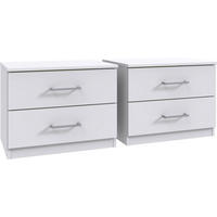 NACHTTISCHE Kreta weiß 52 / 38 / 40cm (2er-Set) - Weiß, Holz/Holzwerkstoff (52/40/38cm) - Wimex
