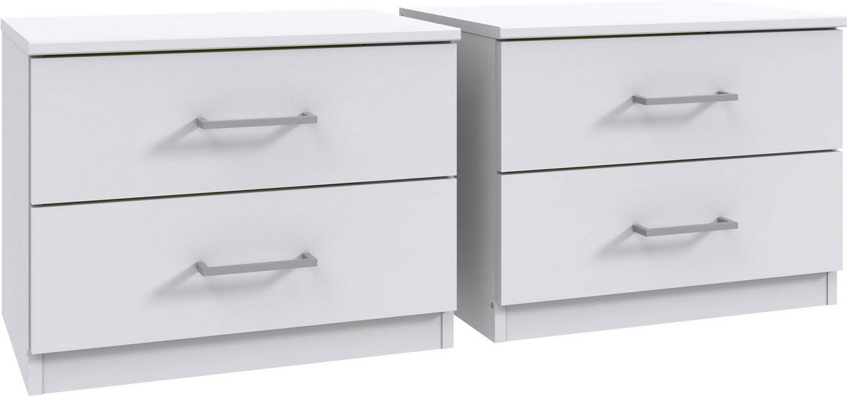 NACHTTISCHE Kreta weiß 52 / 38 / 40cm (2er-Set) - Weiß, Holz/Holzwerkstoff (52/40/38cm) - Wimex