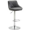 BARHOCKER Lederlook grau - Chromfarben/Grau, Textil/Metall (46/83/49cm) - CLP
