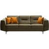 3-SITZER SOFA Venezia olivgrün mit schwarzen Beinen - Schwarz/Olivgrün, Textil (233/85/94cm) - Beautysofa
