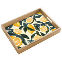 TABLETT - Zitronen - Früchte - Blätter - Gelb - Grün - Beige - 40x30 cm - Gelb, Holz (40/5/5cm) - OnlyWow